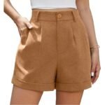Women's Pleated Zipper Hemming Casual High Waist Shorts - Image 9