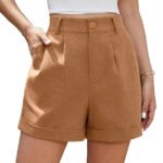 Women's Pleated Zipper Hemming Casual High Waist Shorts - Image 2