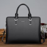 Men's Handbag Double Pull Large Capacity Business Computer Bag Authentic Leather Tactile Feel - Image 8