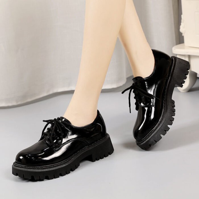 71982647-668c-4938-b192-9864a8d537a5.jpg Women's Black Leather Shoes Retro - Image 8