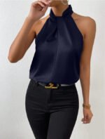 Women's Satin Halter Sleeveless Vest - Image 10