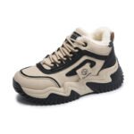 Fleece-lined Clunky Sneaker Female Warm Slugged Bottom Heighten Casual Shoes - Image 2