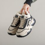 Fleece-lined Clunky Sneaker Female Warm Slugged Bottom Heighten Casual Shoes - Image 3