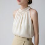 Temperament Slim-fit Sexy Chic Apricot Backless Sling Top - Image 6