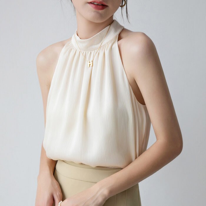 Temperament Slim-fit Sexy Chic Apricot Backless Sling Top - Image 7