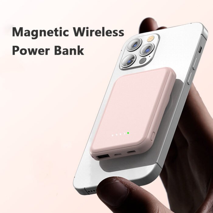 Mini Fast Charging Magnetic Wireless Power Bank 5000 MAh Portable - Image 1