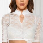 Base Lace Stitching Elegant Graceful Small Shirt Top