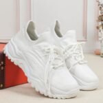 Spring And Autumn Plus Size Sports Women's Breathable Flyknit Fashion Sock Shoes - Image 2