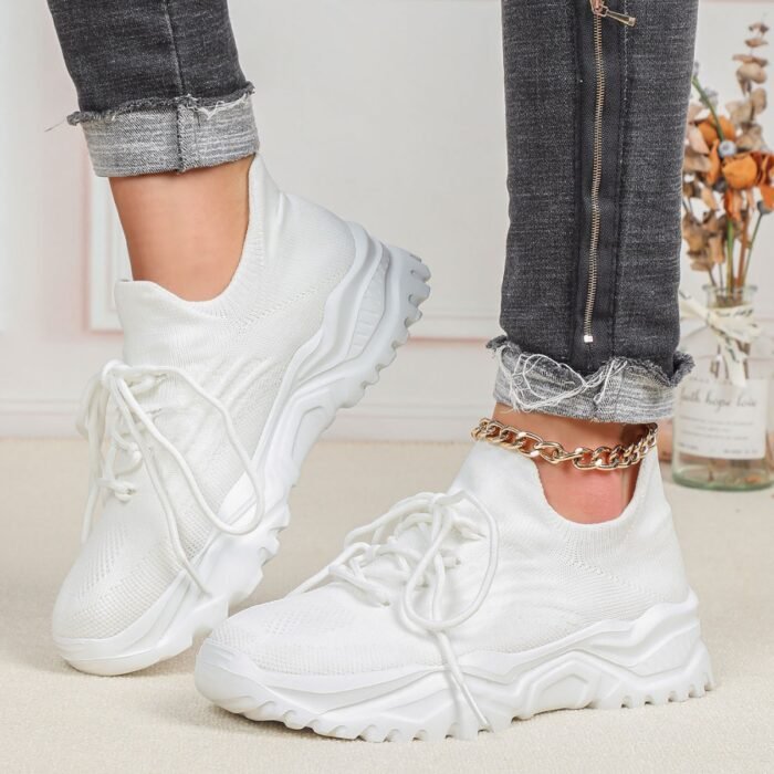 e7843088-c128-44a5-b02f-dc4bac6f61c0.jpg Spring And Autumn Plus Size Sports Women's Breathable Flyknit Fashion Sock Shoes - Image 1