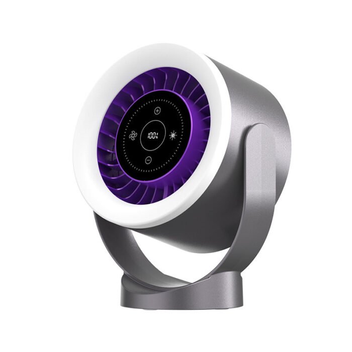 fb97091e-f48a-45b4-98e8-f77f793487ca.jpg Desktop Adjustable Fan Light Rechargeable Wall Mount Table Fan Light Led Display Air Circulation Cooling USB Table Fan Light - Image 7