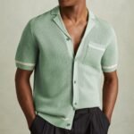 Men's Knitwear Summer Cuban Collar Short Sleeve Polo Shirt - Image 8