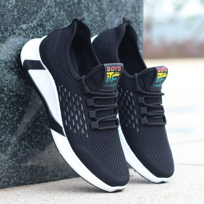 1622353197855.jpg New Sports Shoes Men's Breathable Casual Mesh Shoes Comfort Increase Lace-up Non-slip Low-top Running Shoes - Image 4