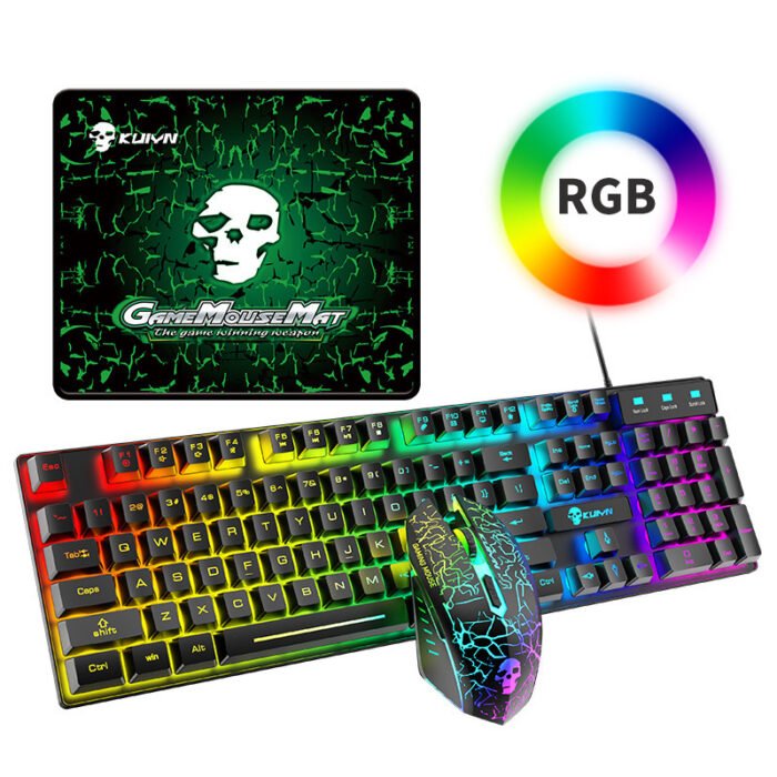 2443391988915.jpg Kuiying T6RGB Luminous Keyboard And Mouse Set - Image 1