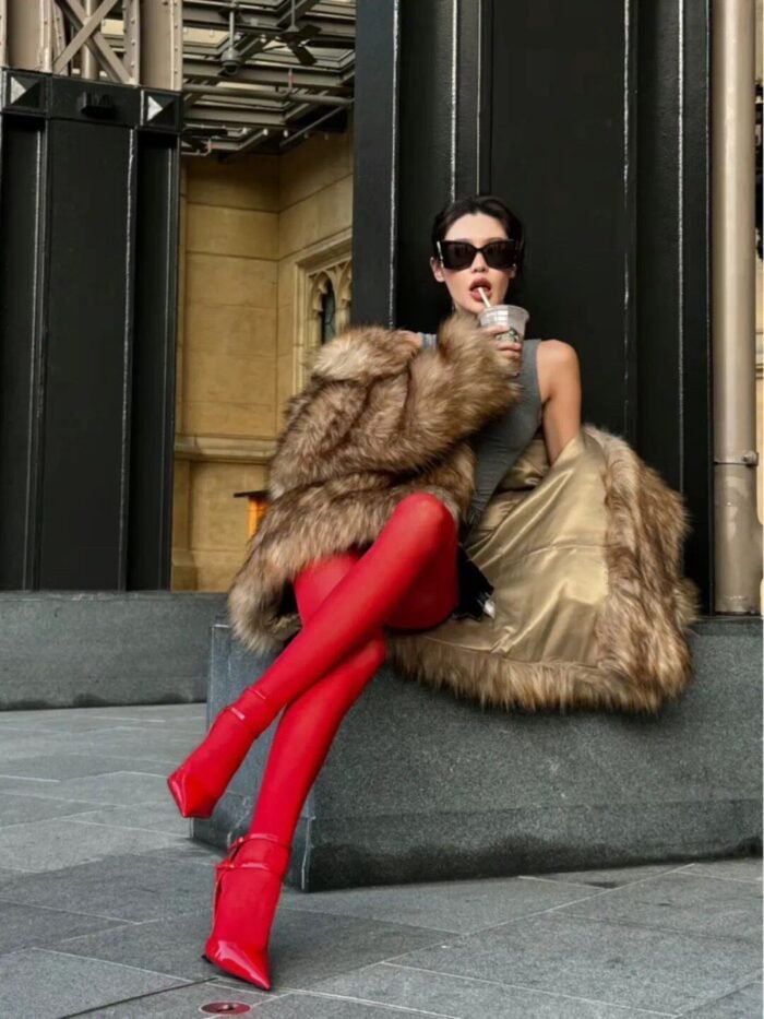 3ea01499-2d2b-4856-b29e-fb63c38b4351.jpg Women's Simple Solid Color Essence Red Silk Stockings - Image 5