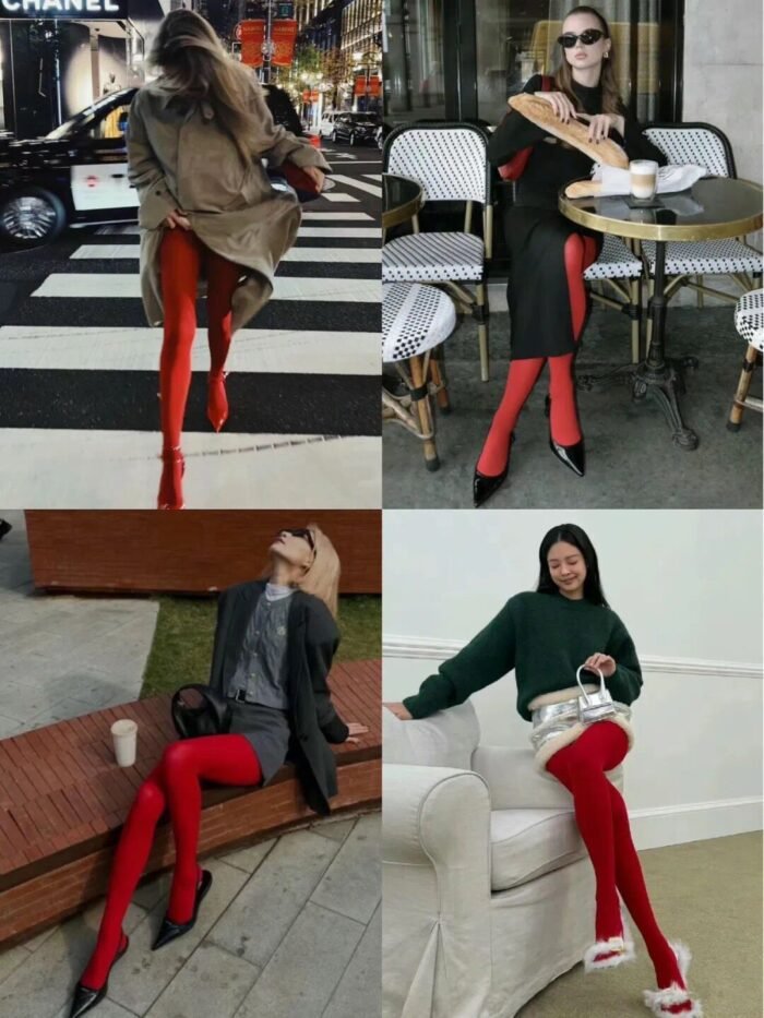 8e6ba205-47a4-49c9-9098-0573dbf57da5.jpg Women's Simple Solid Color Essence Red Silk Stockings - Image 3